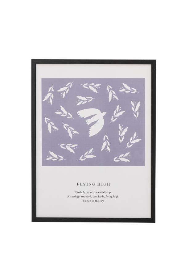 Bloomingville Flye Illustration w/ Frame, Blue, Pine