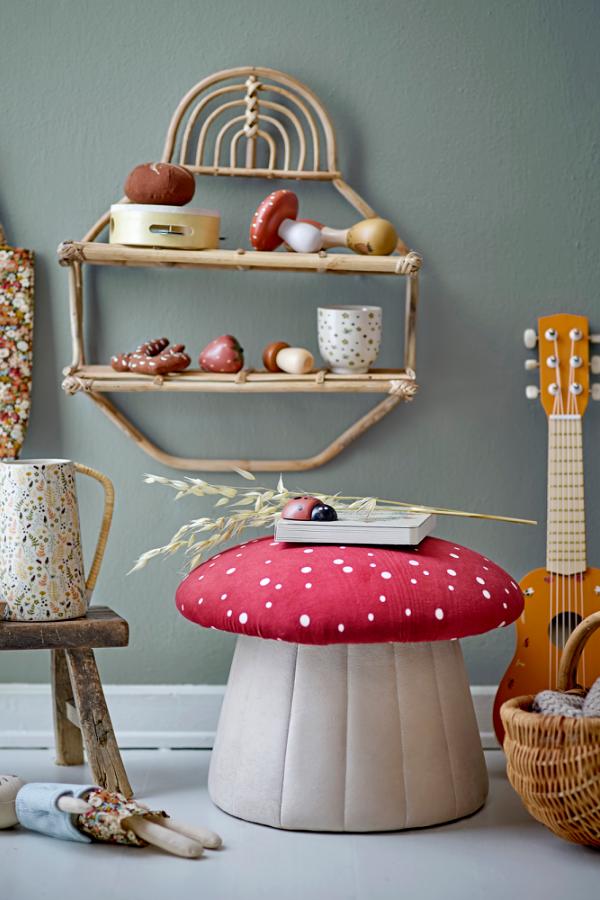 Bloomingville Mini Lue Pouf, Red, Polyester