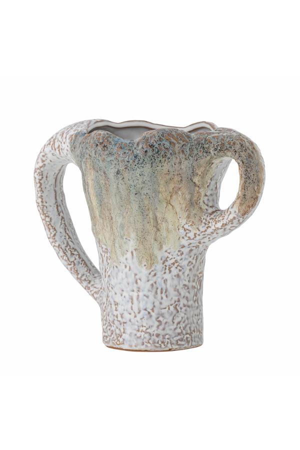 Bloomingville Ledger Vase, Green, Stoneware