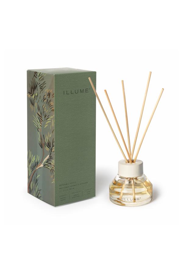 Illume Hinoki Sage Scent Diffuser, Green,
