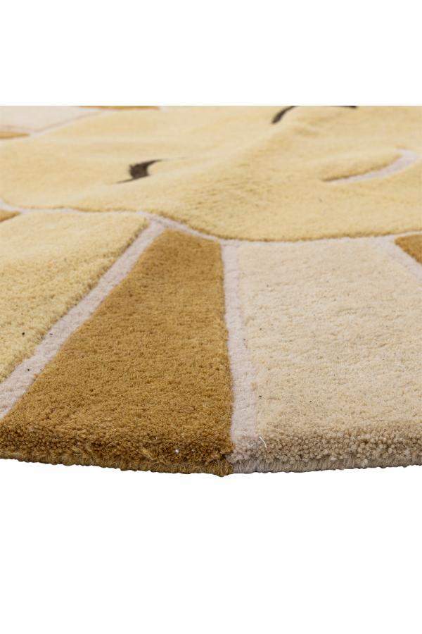 Bloomingville Mini Sun Rug, Yellow, Wool