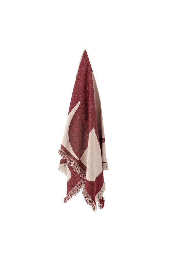 Bloomingville Olica Throw, Red, Recycled Cotton