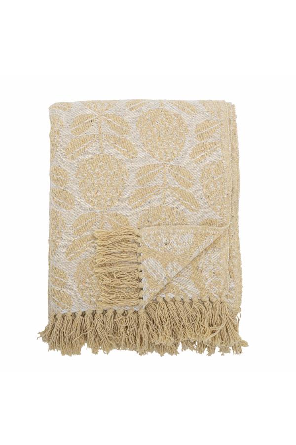 Bloomingville Pratello Throw, Yellow, Recycled Cotton