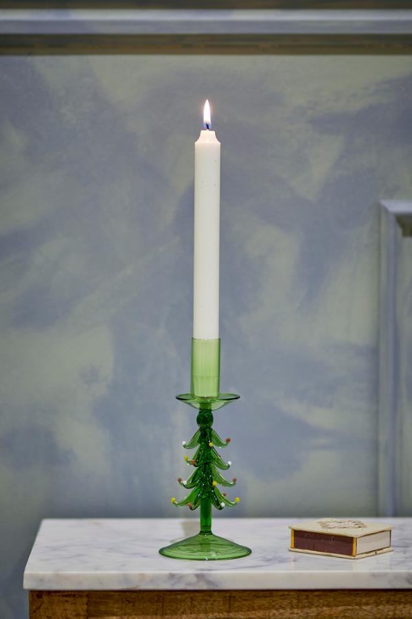 Bloomingville Brant Candle Holder, Green, Glass