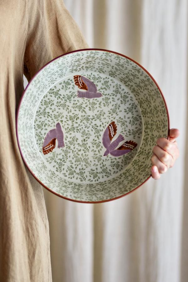 Bloomingville Hezha Bowl, Green, Stoneware
