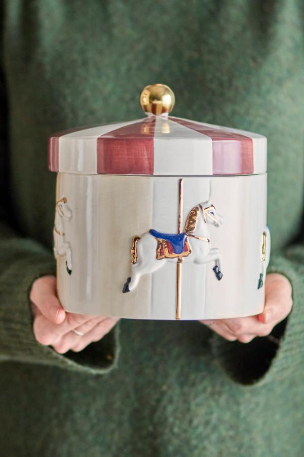 Bloomingville Merry-go-round Jar w/Lid, Multi, Stoneware