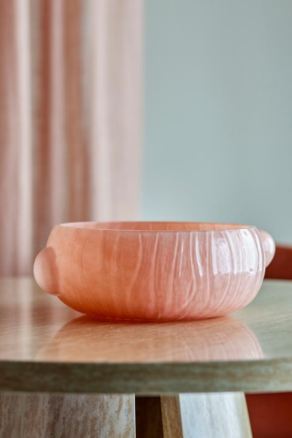 Bloomingville Lalie Bowl, Rose, Glass