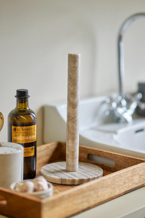 Bloomingville Emy Kitchen Paper Stand, Nature, Marble