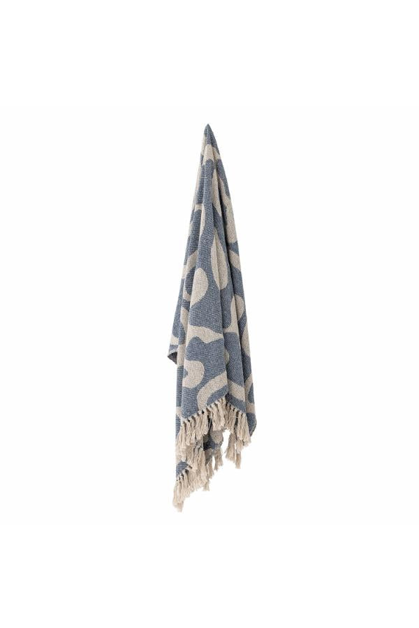 Bloomingville Salobre Throw, Blue, Recycled Cotton