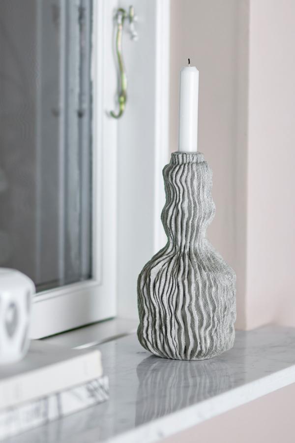 Bloomingville Briar Candle Holder, Grey, Polyresin