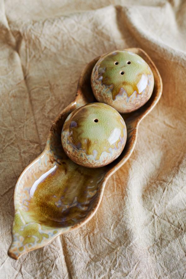 Creative Collection Kayo Salt & Pepper Shaker Set, Green, Stoneware