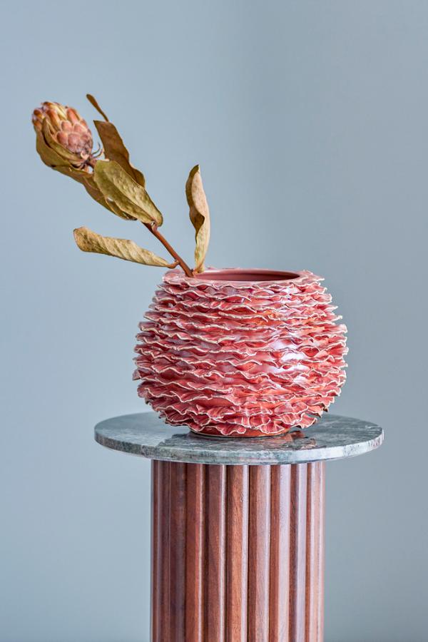 Bloomingville Morwen Vase, Rose, Stoneware