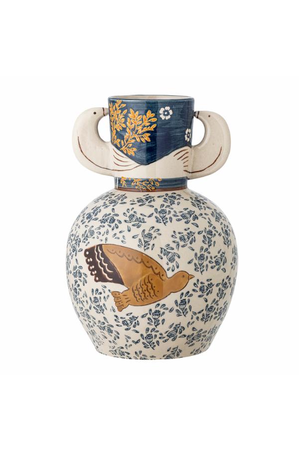 Bloomingville Hezha Vase, Blue, Stoneware