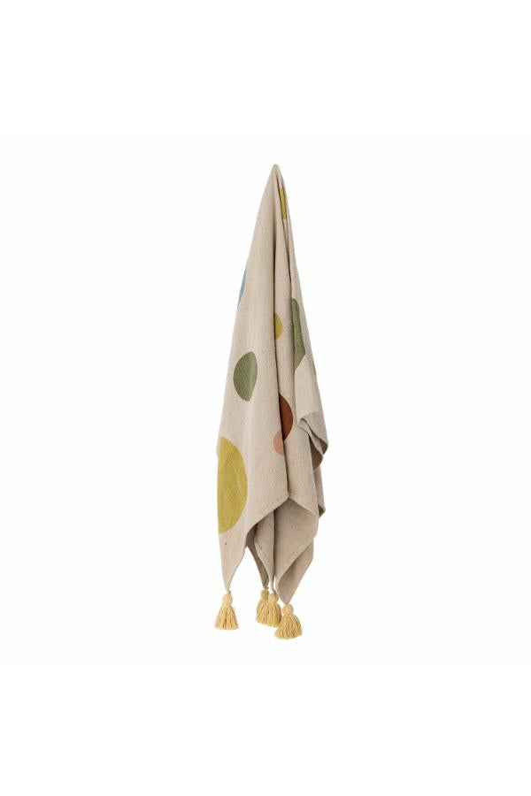 Bloomingville Mini Clennie Throw, Nature, Recycled Cotton