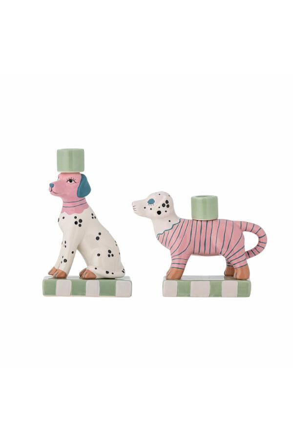 Bloomingville Doglie Candle Holder, Rose, Stoneware