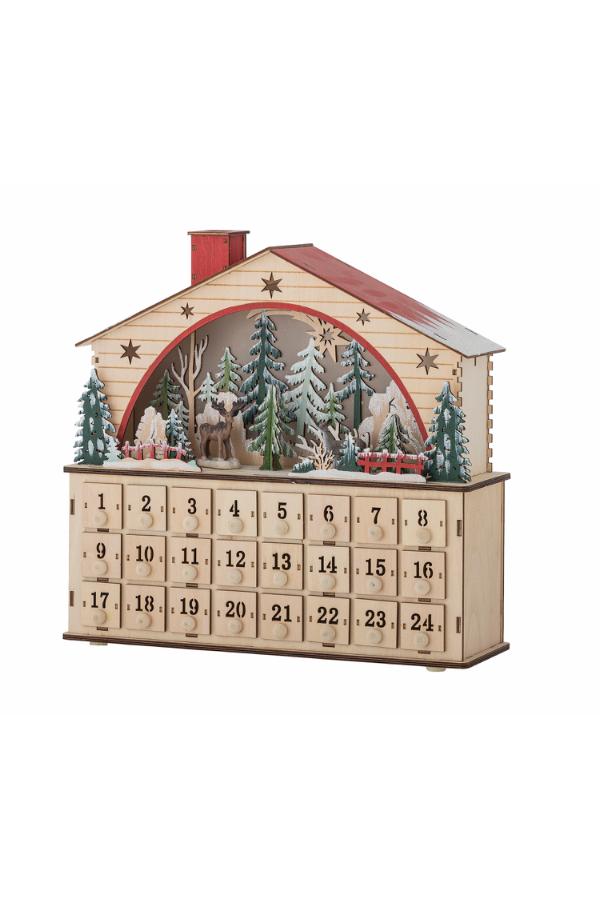 Bloomingville Melvin Calendar w/light, Nature, Plywood