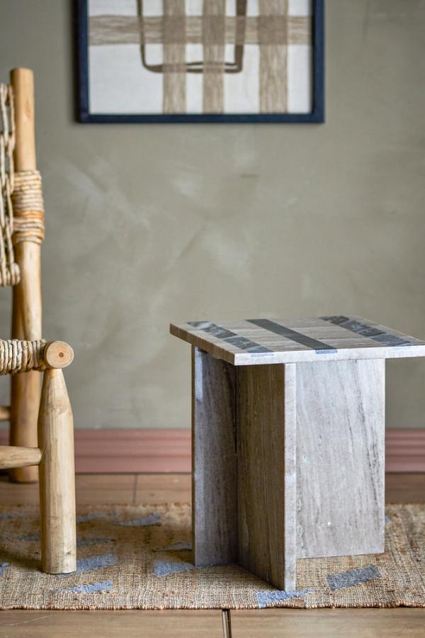 Bloomingville Clea Side Table, Brown, Marble