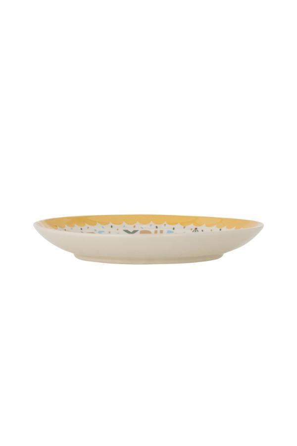 Bloomingville Mini Celebrate Plate, Yellow, Stoneware