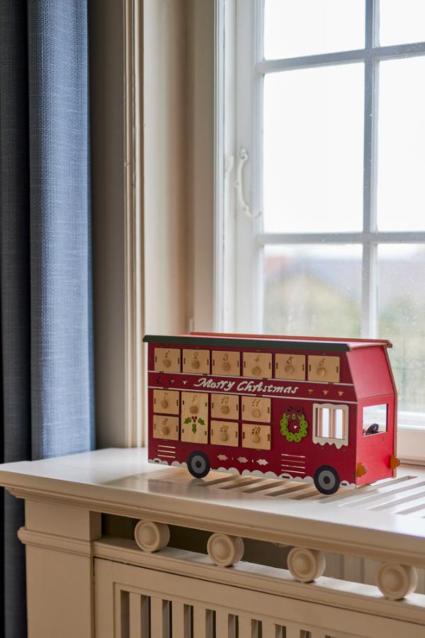 Bloomingville Edward Calendar w/light, Red, Plywood