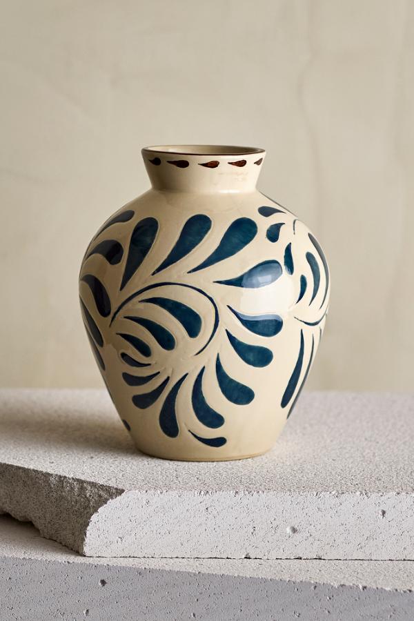 Bloomingville Heikki Vase, Blue, Stoneware