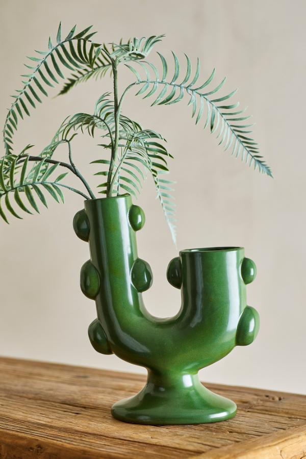 Bloomingville Tanu Vase, Green, Stoneware
