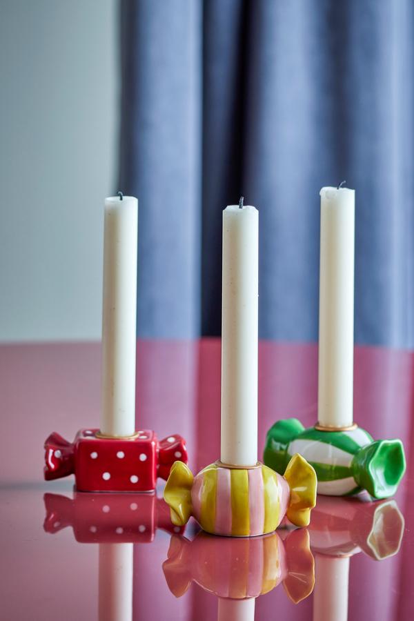 Bloomingville Leiano Candle Holder, Multi, Stoneware