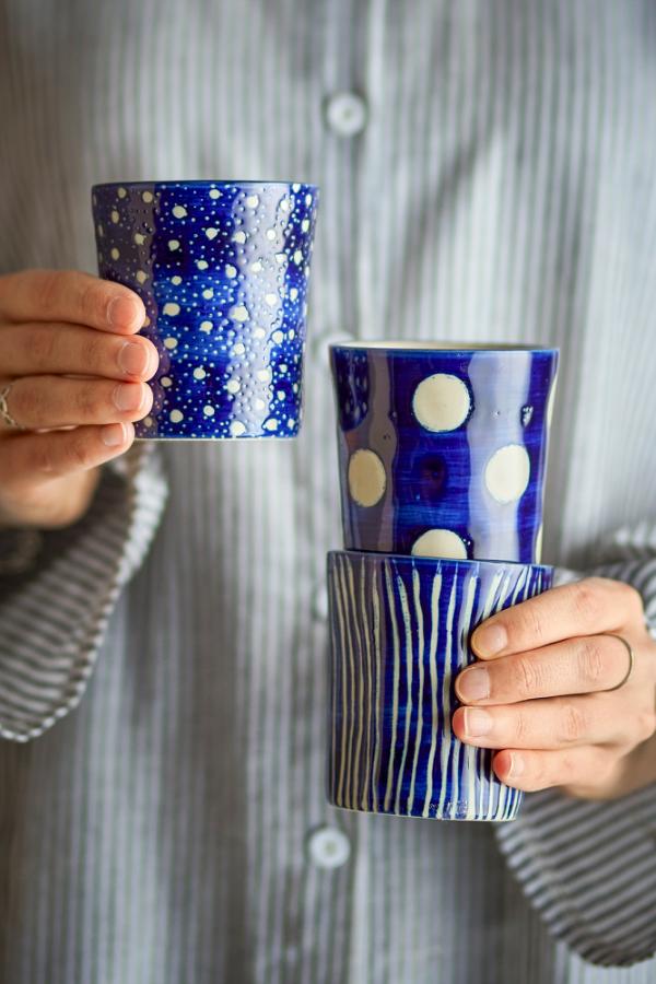 Creative Collection Minoa Cup, Blue, Stoneware
