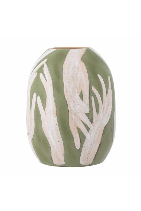 Bloomingville Adalena Deco Vase, Green, Stoneware
