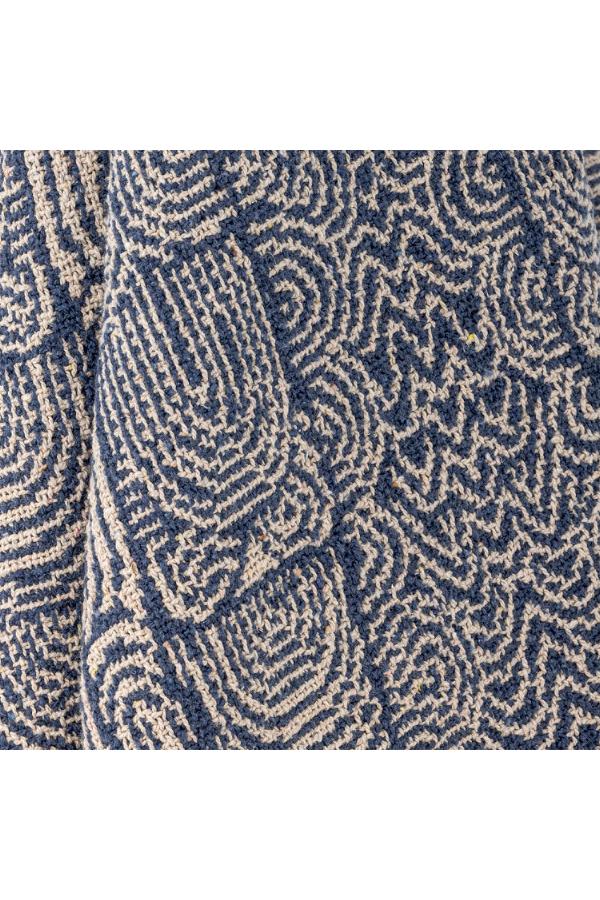 Bloomingville Bresso Throw, Blue, Recycled Cotton