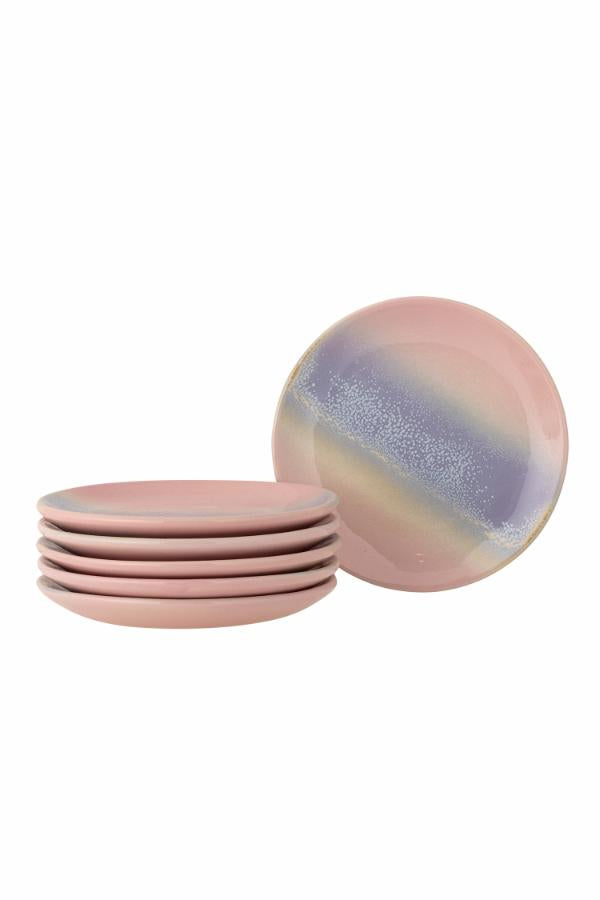 Bloomingville Safie Plate, Multipack, Rose, Stoneware