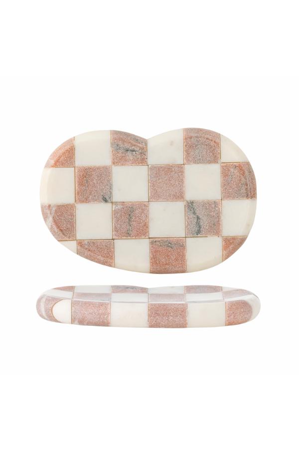 Bloomingville Petrea Tray, Rose, Marble