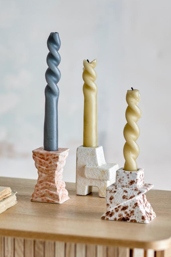 Bloomingville Blanchard Candle Holder, Nature, Stoneware