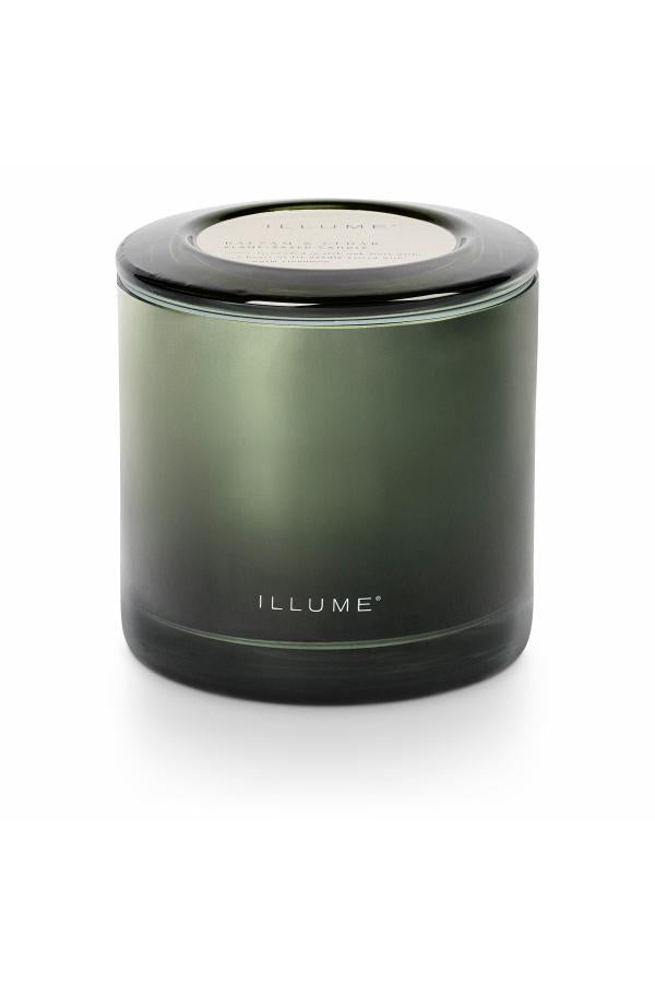 Illume Balsam & Cedar Statement Glass Candle, Green,