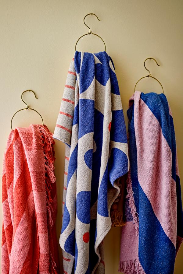Bloomingville Frello Throw, Orange, Recycled Cotton