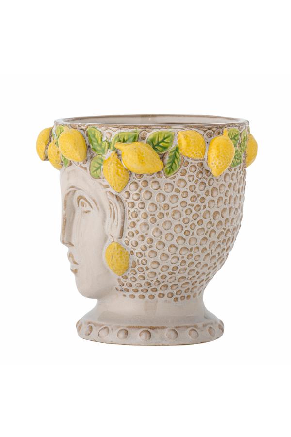 Creative Collection Limone Flowerpot, Yellow, Stoneware