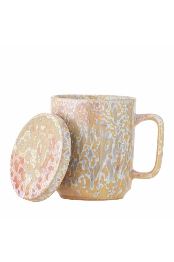 Creative Collection Yuma Mug w/Lid and Strainer, Multi, Stoneware