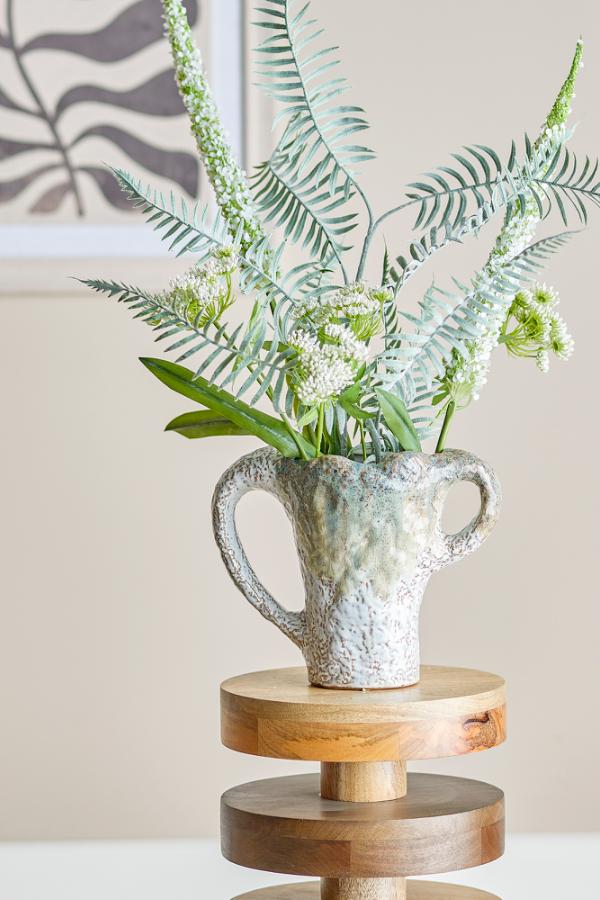 Bloomingville Ledger Vase, Green, Stoneware