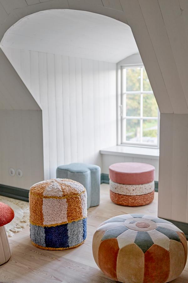 Bloomingville Mini Agnes Pouf, Multi, Cotton