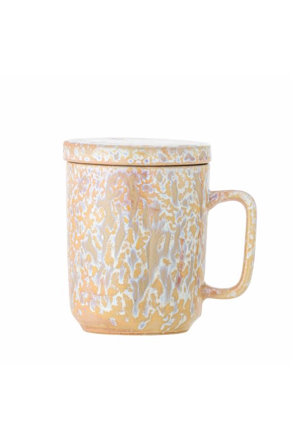 Creative Collection Yuma Mug w/Lid and Strainer, Multi, Stoneware