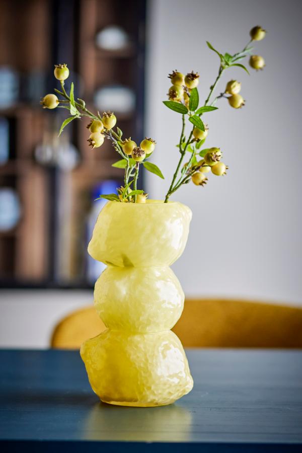 Creative Collection Limone Vase, Yellow, Glass
