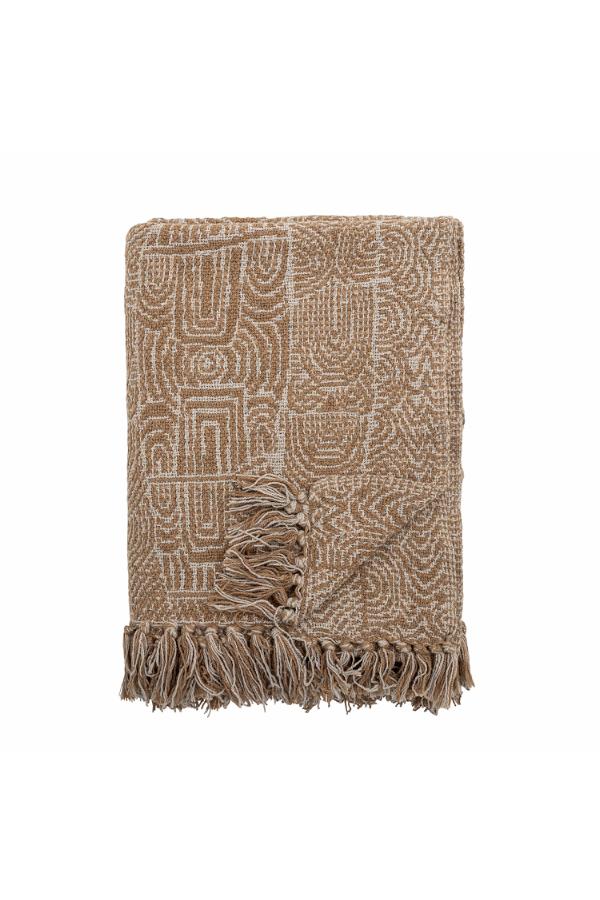 Bloomingville Bresso Throw, Brown, Recycled Cotton