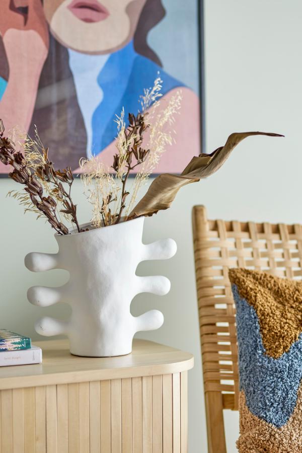Bloomingville Pernilla Vase, White, Stoneware