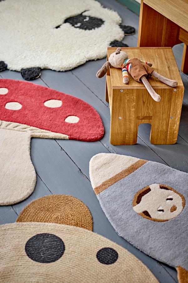 Bloomingville Mini Dolly Rug, White, Wool