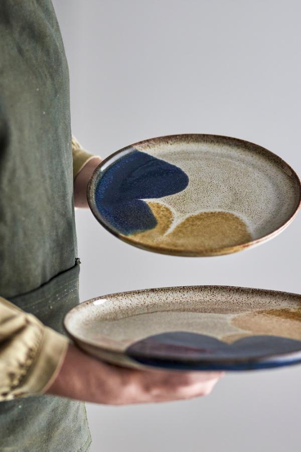 Bloomingville Jules Plate, Blue, Stoneware
