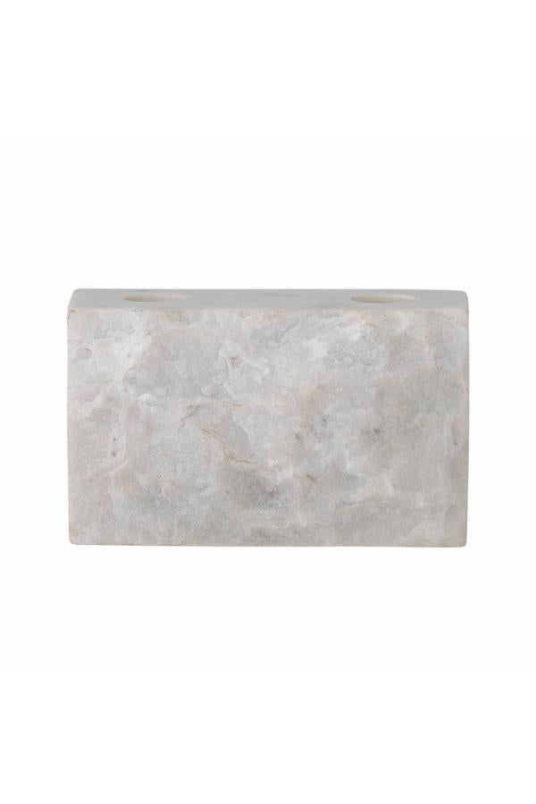 Bloomingville Magie Candle Holder, White, Marble