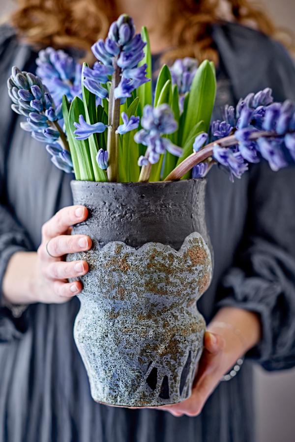 Bloomingville Neeson Flowerpot, Blue, Stoneware