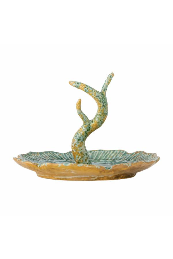 Bloomingville Litton Tray, Green, Stoneware