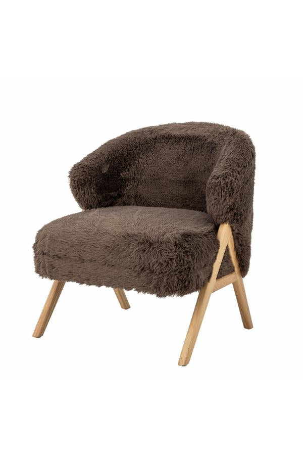 Bloomingville Camino Lounge Chair, Brown, FSC®100%, Rubberwood