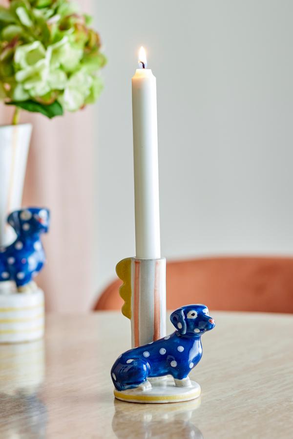Bloomingville Dachsy Candle Holder, Multi, Stoneware