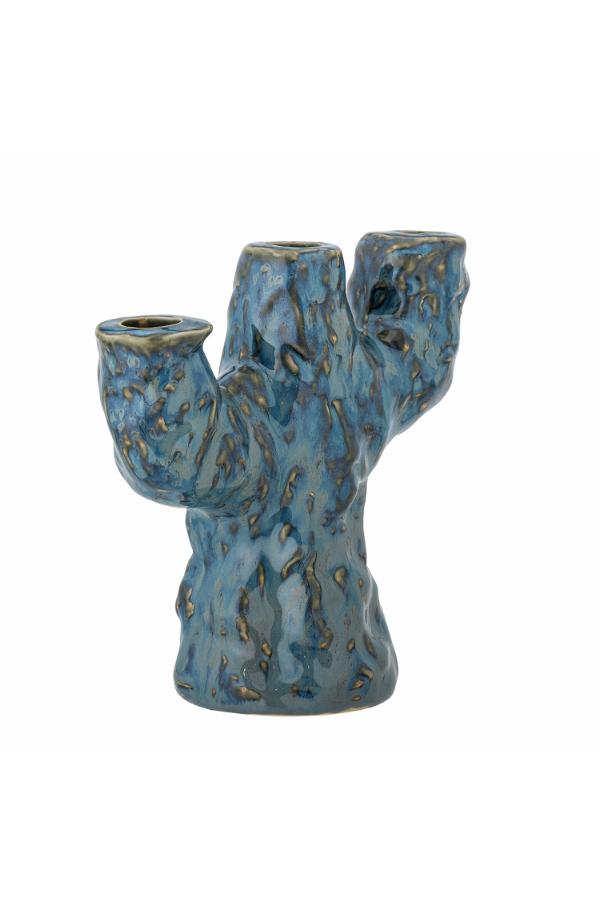 Creative Collection Tahoka Candle Holder, Blue, Stoneware